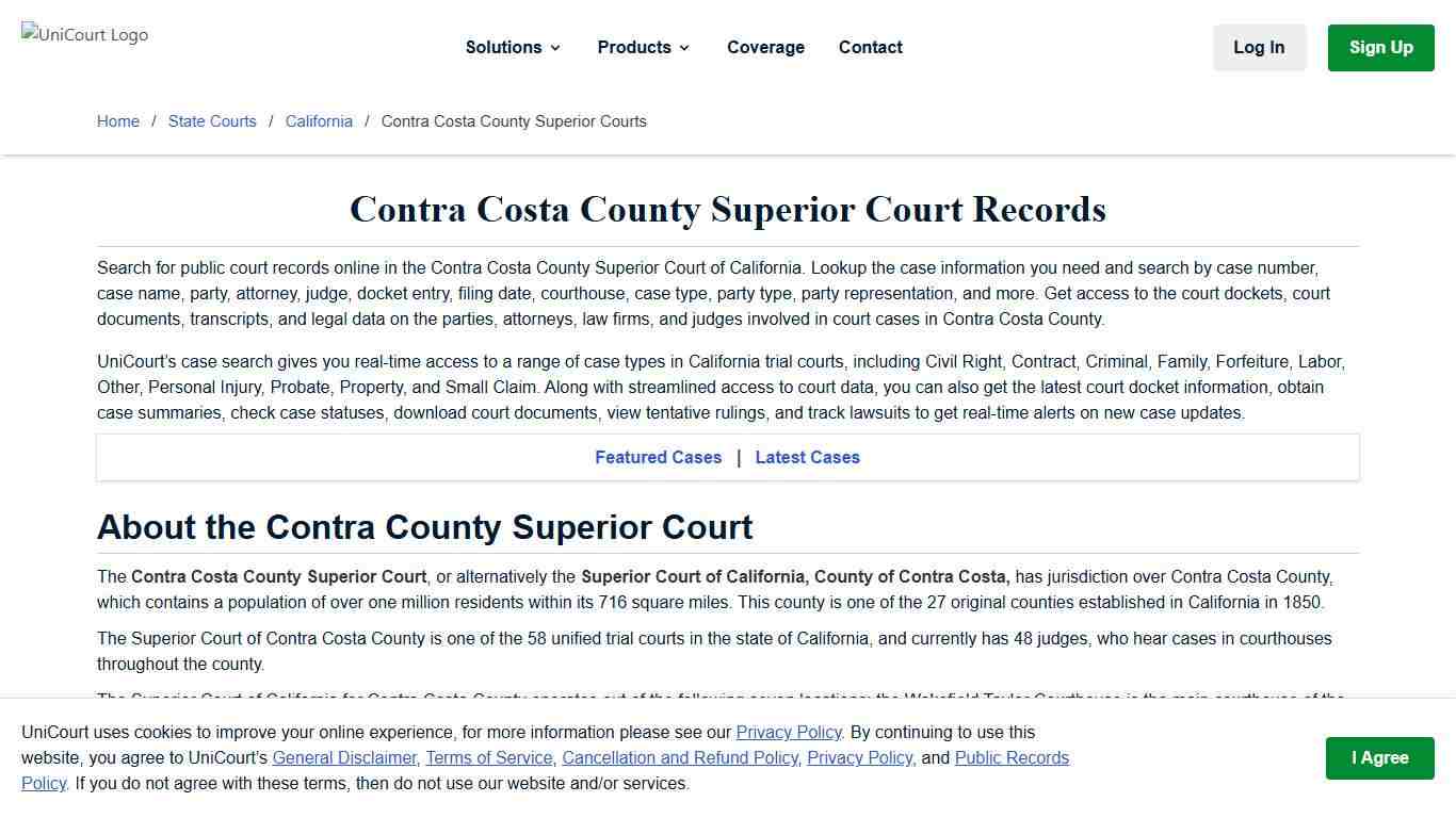 Contra Costa County Superior Court Records & Case Search California - UniCourt